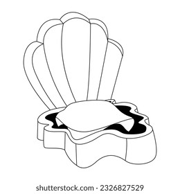 Vector Cartoon Sea Shell Character isolated illustration