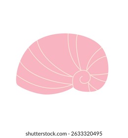 Vector cartoon sea shells on isolated white background. Tropical beach shell.