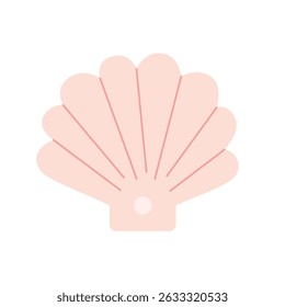 Vector cartoon sea shells on isolated white background. Tropical beach shell.