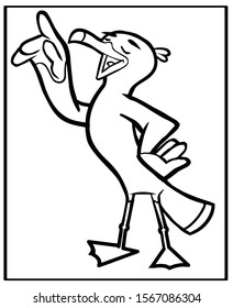 vector cartoon of seagull, coloring book