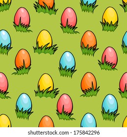 Vector cartoon seamless Easter egg background