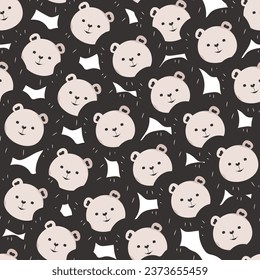 Vector cartoon and seamless pattern with cute lion cartoon animal background vector illustration 