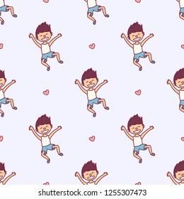 vector cartoon seamless pattern Kids clip art