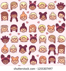 vector cartoon seamless pattern Kids clip art