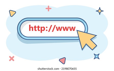 Vector cartoon search bar ui icon in comic style. Search website form illustration pictogram. Find search business splash effect concept.