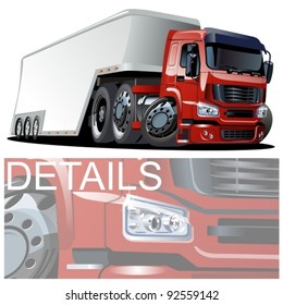 vector cartoon semi truck. one-click repaint