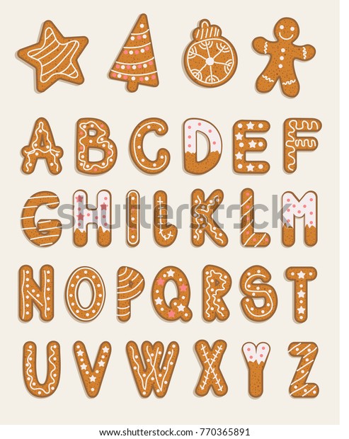 Vector Cartoon Set Alphabet Holidays Ginger Stock Vector (Royalty Free ...