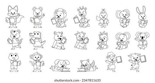 Vector Cartoon Set Of Animal Characters Isolated