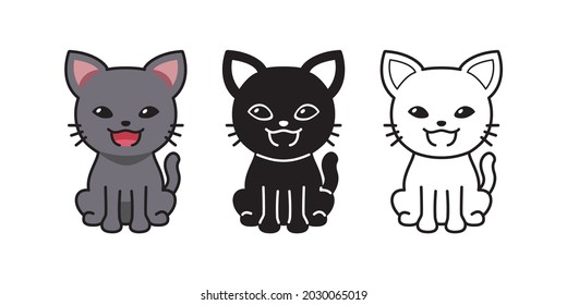 Dibujo vectorial conjunto de personajes lindo gato para el diseño.