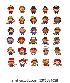 Vector Cartoon Set Of Different Kawaii Characters