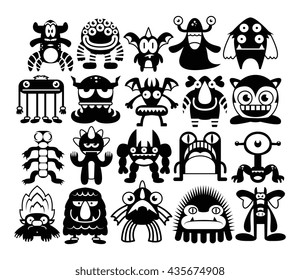 Vector Cartoon Set Of Different Monsters Isolated