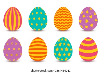 Vector Cartoon Set Easter Painted Eggs Stock Vector (Royalty Free ...