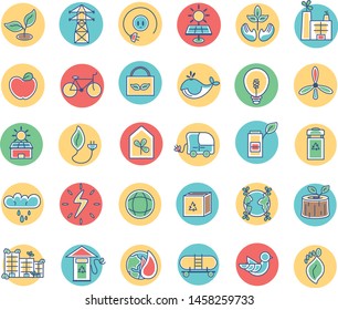 Vector Cartoon Set Of Eco Icons Isolated