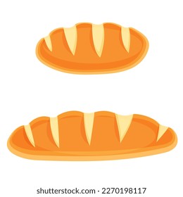 Vector cartoon set of flour bakery products. Freshly baked bread. Juicy elements of delicious food for your design. Eps 10.