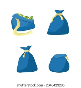 Vector cartoon set of money bags.