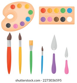 Vector cartoon set of school stationery. A variety of bright educational elements for your design. The concept of study and work.