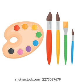 Vector cartoon set of school stationery for drawing. A variety of bright educational elements for your design. The concept of study and work.