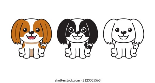 Vector cartoon set of shih tzu dog for design.