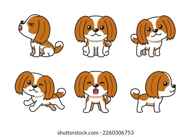 Vector cartoon set of shih tzu dog for design. svg