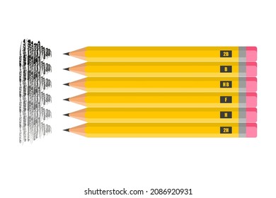 Vector cartoon set of simple pencils and strokes. Back to school.