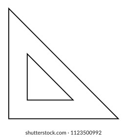 Vector Cartoon Set Square Ruler Isolated On White Background