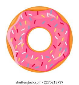 Vector cartoon set of sweet flour bakery products. Donuts. Juicy elements of delicious food for your design. Eps 10.