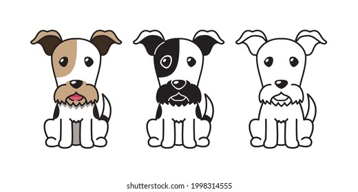 Vektorgrafik-Set von Draht Fuchs Terrier Hund für Design.