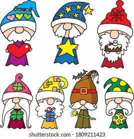 vector cartoon seven dwarfs picture