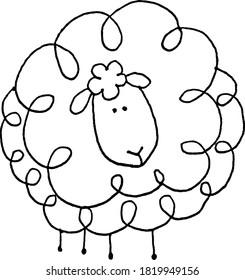 fondo de animales de oveja de dibujos animados vectores