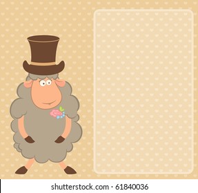 Vector Cartoon sheep fiance