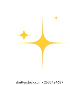 Vector de dibujos animados brillantes destellos brillantes aislados sobre fondo blanco.