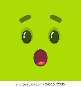 vector cartoon shocked expression face