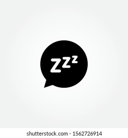 Vector cartoon sign illustration. Sleepy zzz black talk icon design.