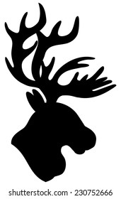 Vector cartoon sign. Reindeer.