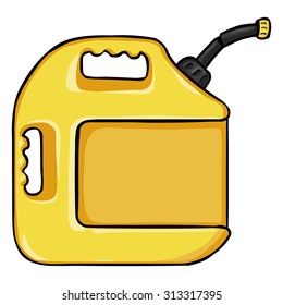 Vector Cartoon Single Yellow Plastic Jerry Can