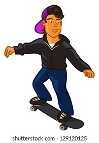 vector cartoon of a skater