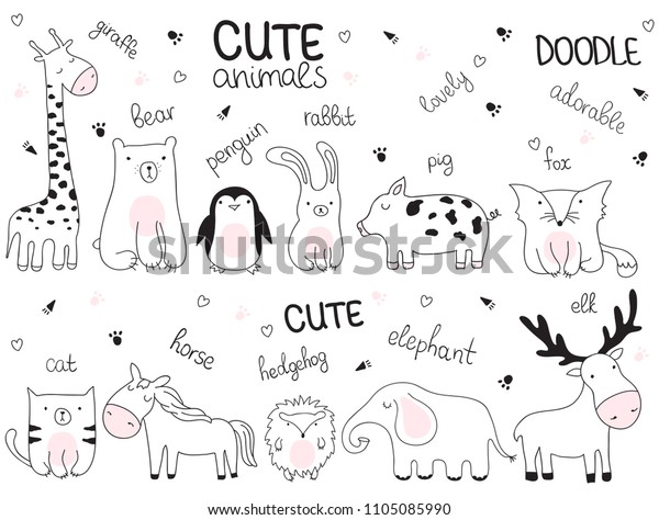 Vector Cartoon Sketch Illustration Cute Doodle Stock Vector (Royalty ...