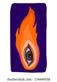 vector, cartoon, sketch illustration of Eye of Providence