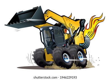 Vector Cartoon Skid Steer. Available EPS-10 vector format separated by groups for easy edit