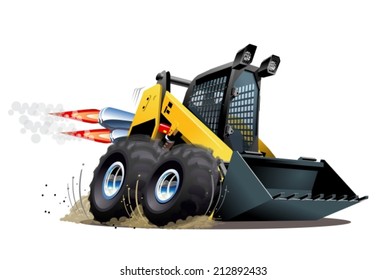 Vector Cartoon Skid Steer. Available EPS-10 vector format separated by groups for easy edit