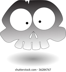the vector cartoon skull