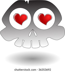 the vector cartoon skull