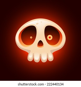 Vector cartoon skull character