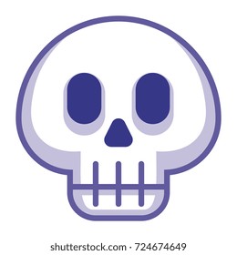 Vector Cartoon Skull Emoji Isolated On White Background