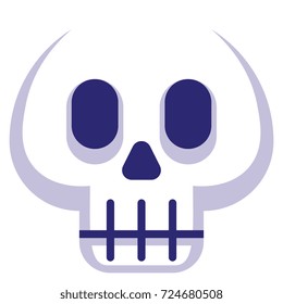 Vector Cartoon Skull Emoji Isolated On White Background