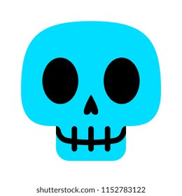 Vector Cartoon Skull Face Isolated On White Background