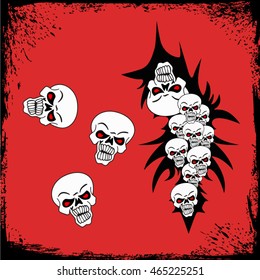 Vector Cartoon Skull Illustration for Print