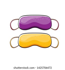 vector cartoon sleep mask isolated on white background. Violet sleeping mask icon