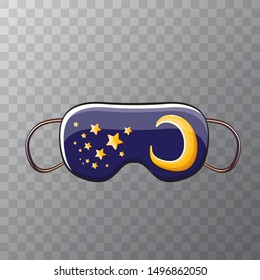 vector cartoon sleep mask isolated on transparent background. Violet sleeping mask icon