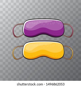 vector cartoon sleep mask isolated on transparent background. Violet sleeping mask icon